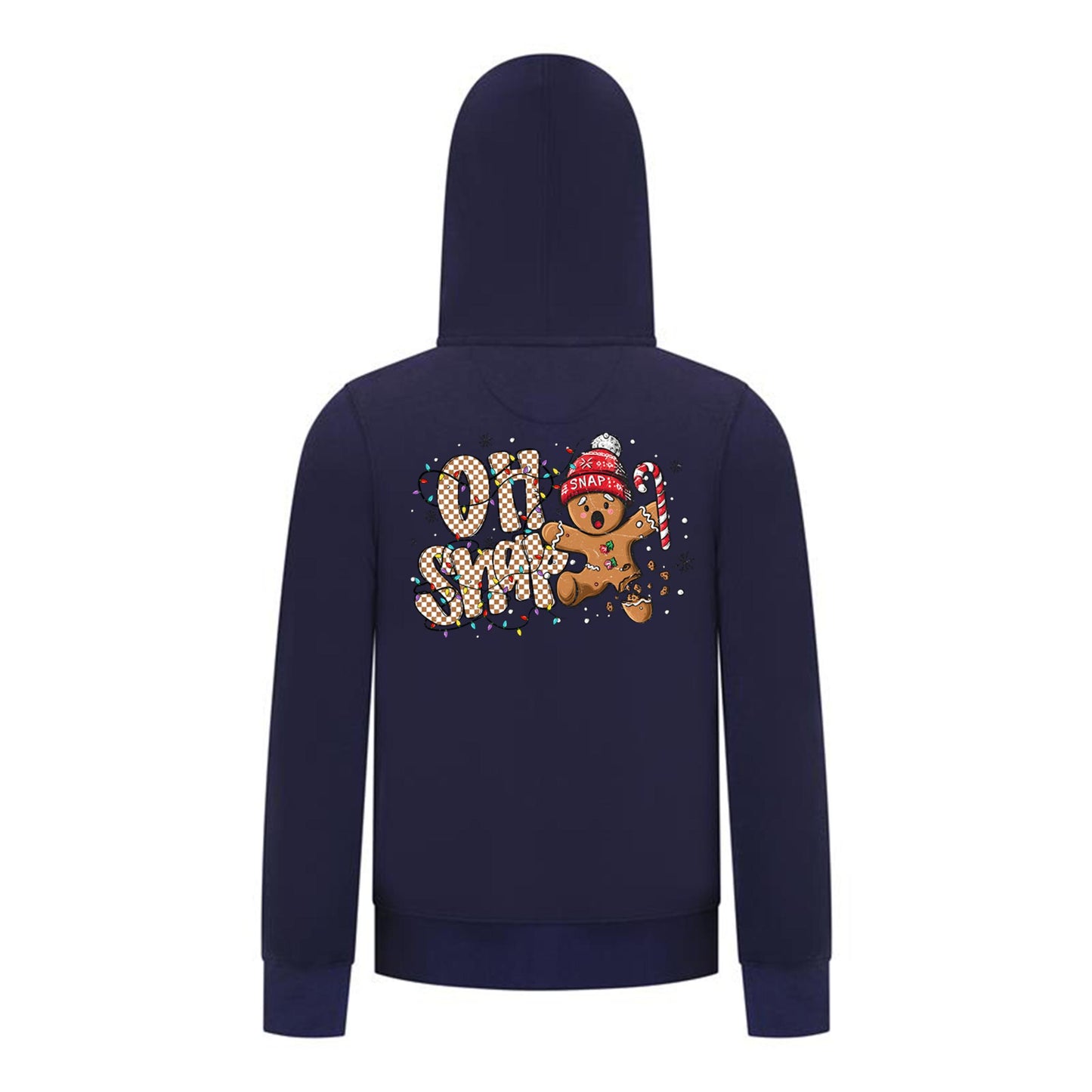 Everyday Kids Christmas Collection Oh Snap Boys Zip Up Hoodie – Funny Gingerbread Holiday Sweatshirt