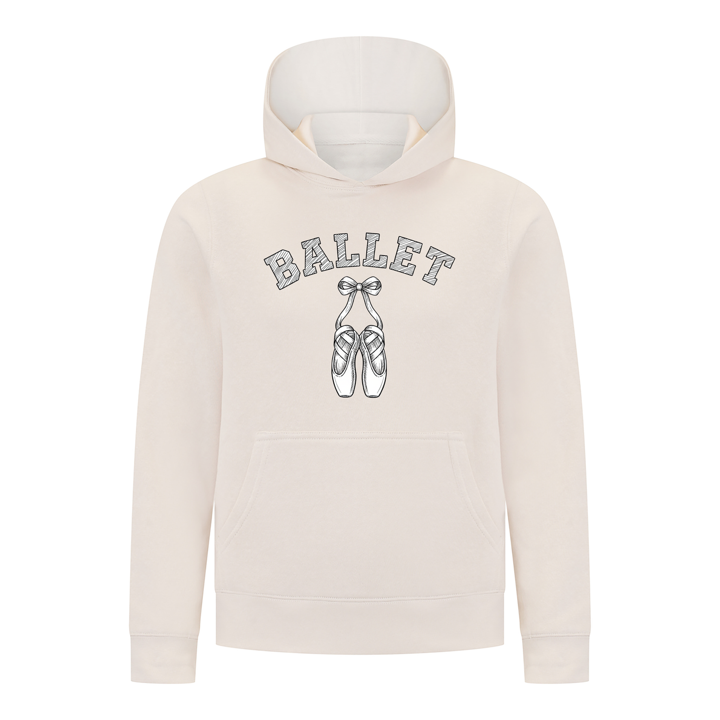 Everyday Kids Ballet Collection Hoodie Girls Pullover – Pointe Shoe Sketch Design -  Graphic Sweatshirt