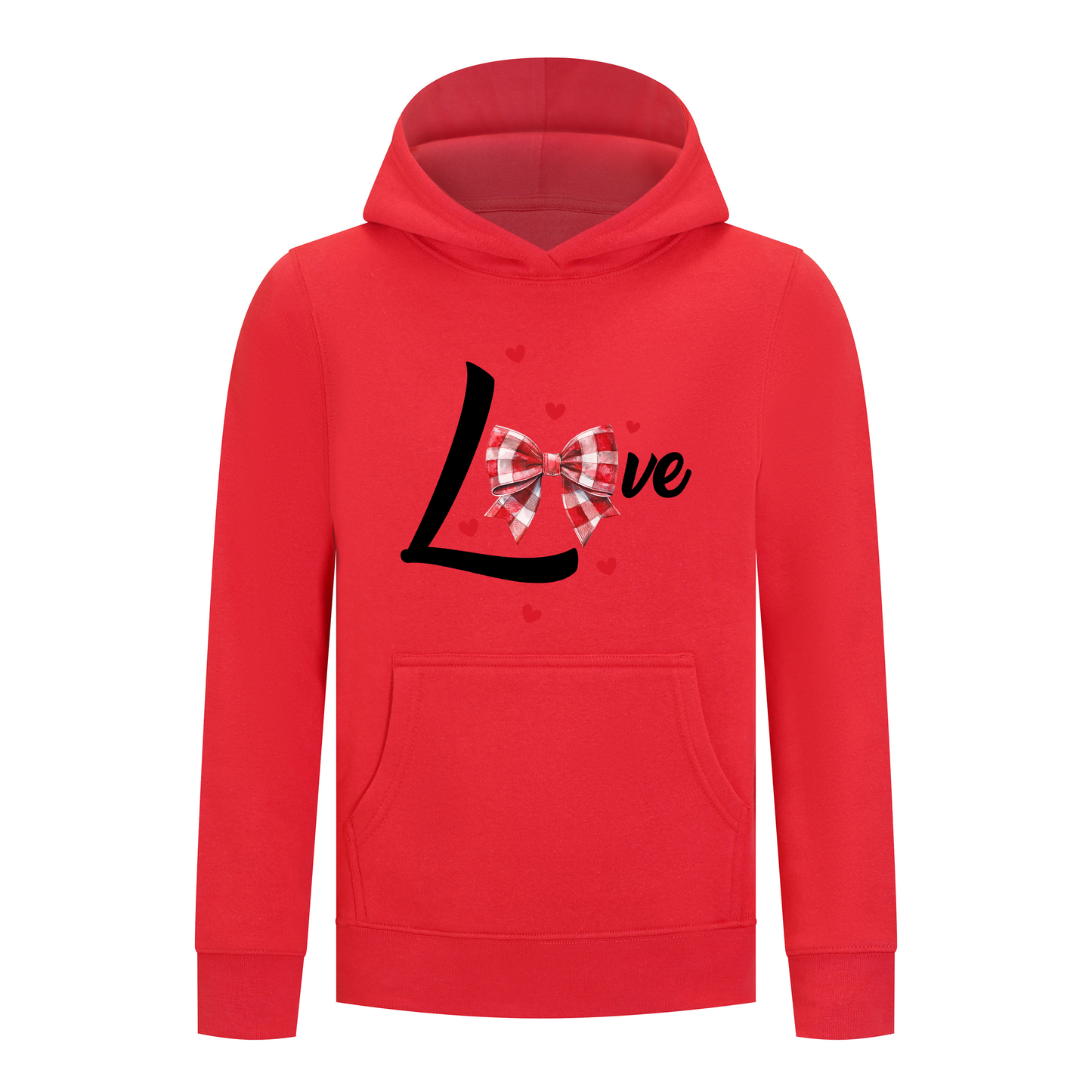 Everyday Kids LOVE Bow & Hearts Girls Pullover – Gingham Bow Heart Graphic Sweatshirt