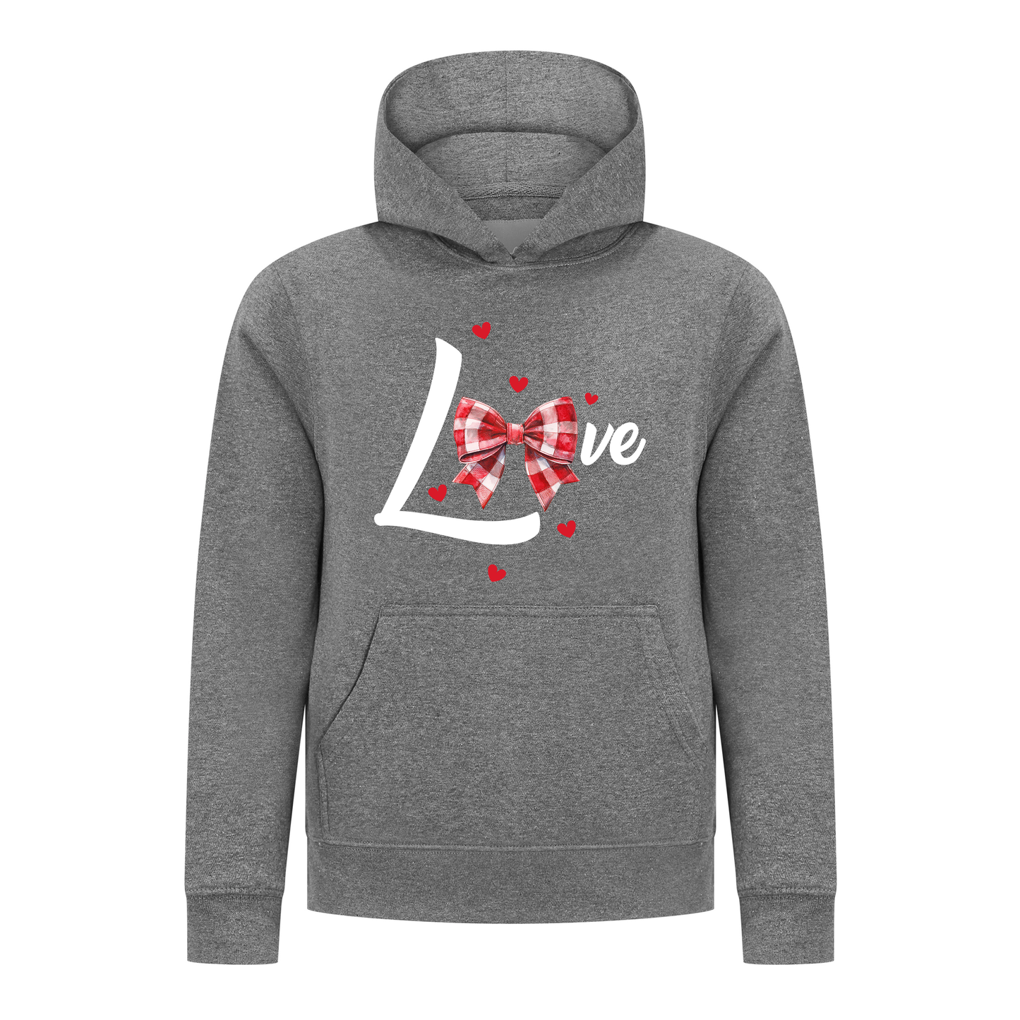 Everyday Kids LOVE Bow & Hearts Girls Pullover – Gingham Bow Heart Graphic Sweatshirt