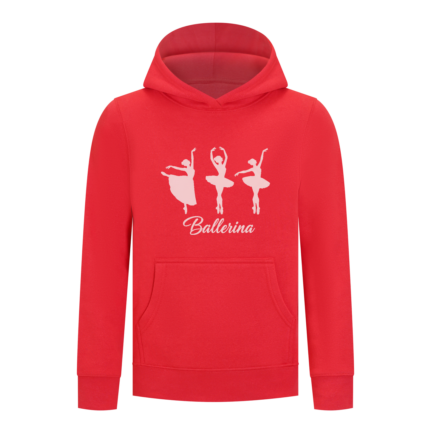 Everyday Kids Ballerina Girls Pullover Hoodie – Pink Dancer Silhouette Ballet Sweatshirt