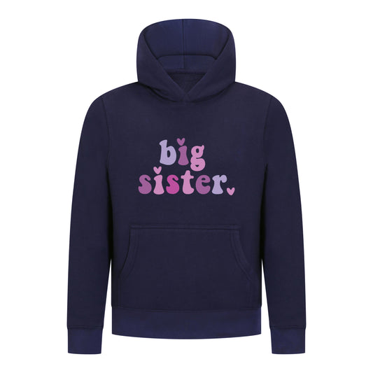 Everyday Kids Big Sister Girls Pullover Hoodie – Cute Colorful Sibling Sweatshirt