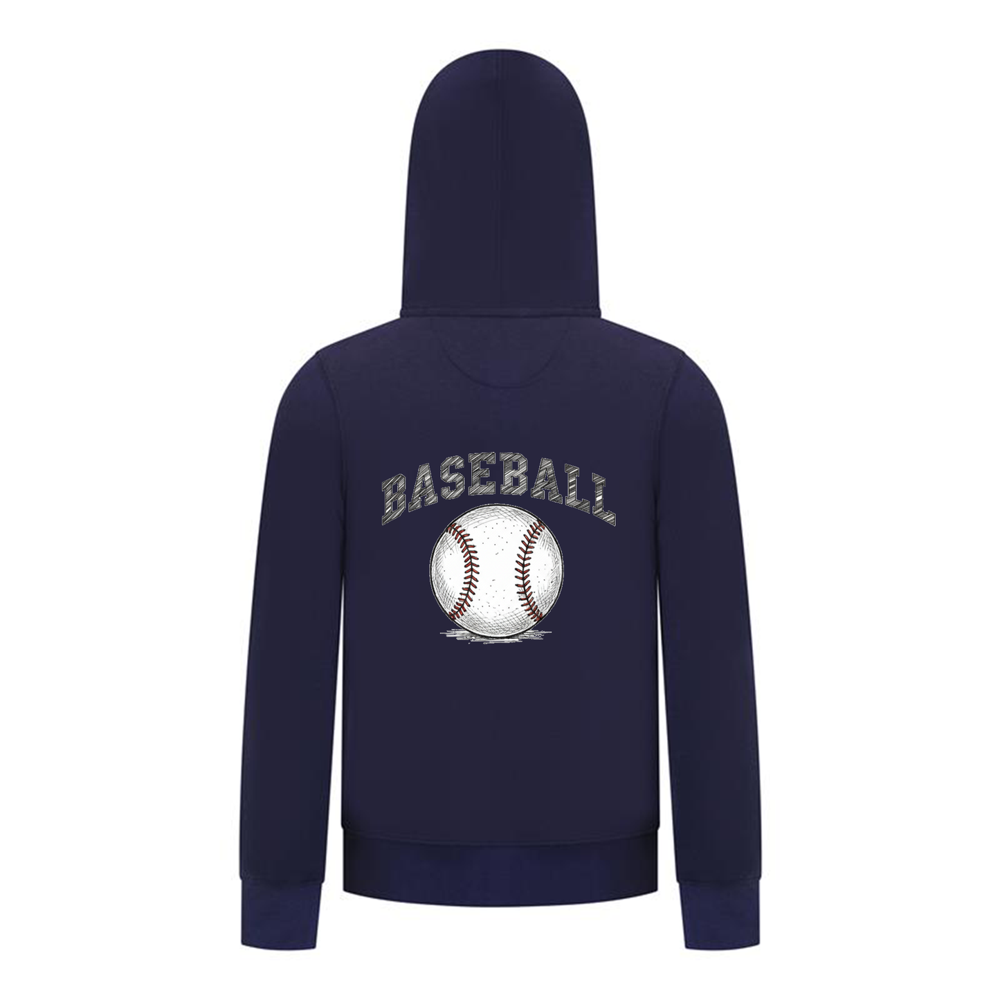 Everyday Kids Baseball Boys Zip Up Hoodie – Classic Sketch Baseball Sweatshirt