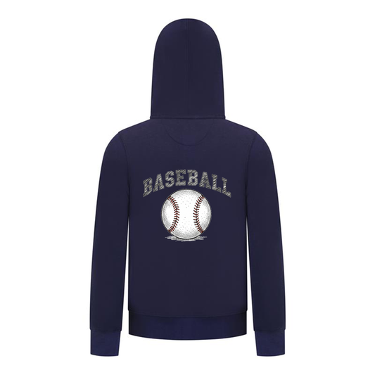 Everyday Kids Baseball Boys Zip Up Hoodie – Classic Sketch Baseball Sweatshirt