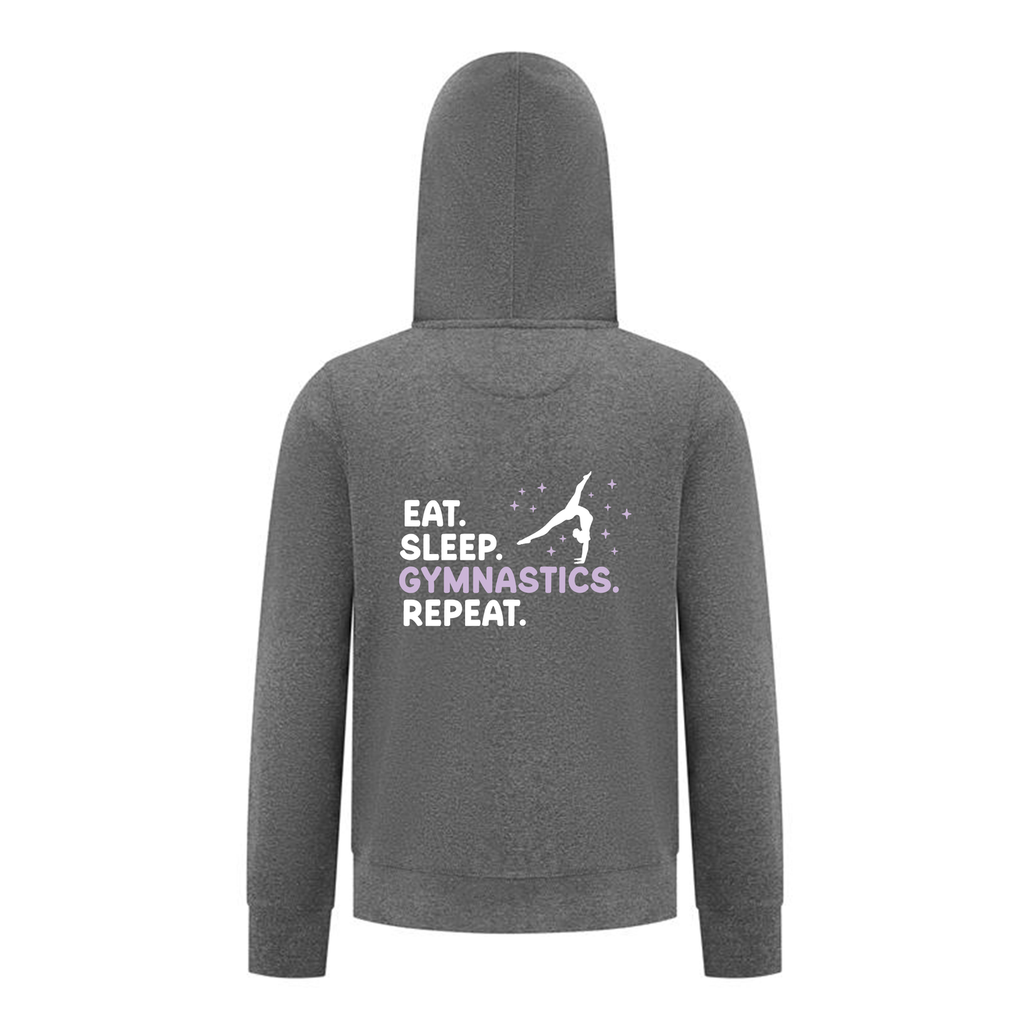 Everyday Kids Gymnastics Collection Girls Zip Up Hoodie – Eat Sleep Gymnastics Graphic Sweatshirt
