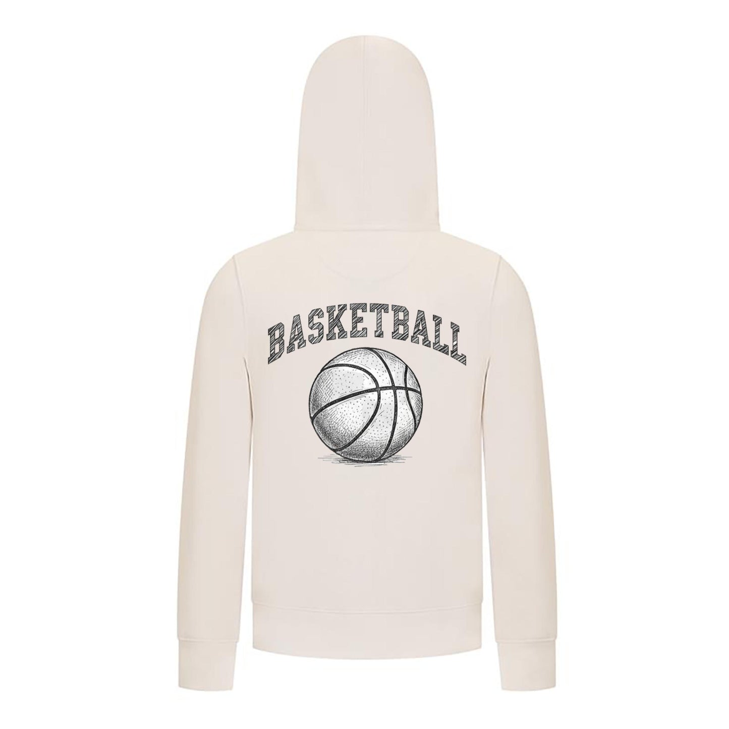 Everyday Kids Basketball Zip Up Hoodie – Classic Sketch Basketball Graphic Sweatshirt