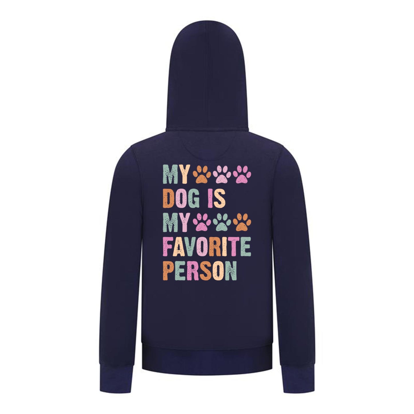 Everyday Kids My Dog Is My Favorite Person Girls Zip Up Hoodie – Cute Pet Lover Sweatshirt