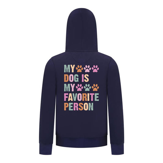 Everyday Kids My Dog Is My Favorite Person Girls Zip Up Hoodie – Cute Pet Lover Sweatshirt