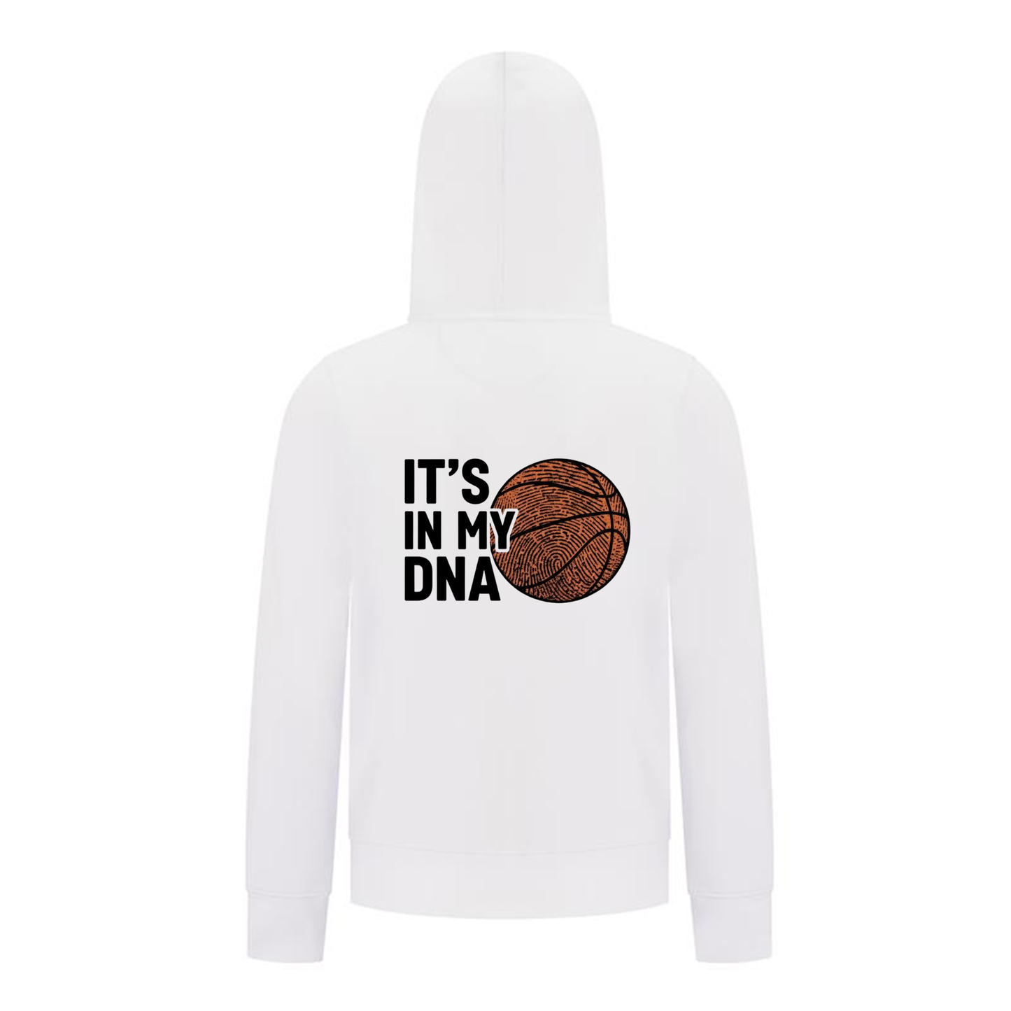 Everyday Kids Basketball Collection Zip Up Hoodie – “It’s in My DNA” Fingerprint Basketball Graphic Sweatshirt