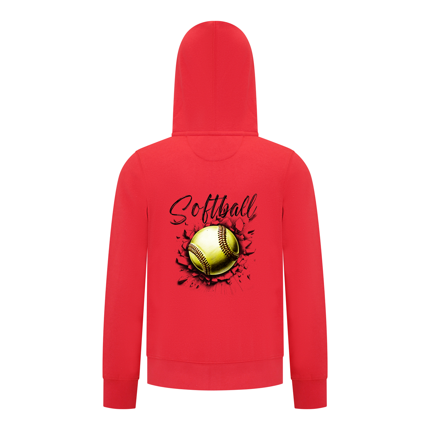 Everyday Kids Softball Collection Zip Up Hoodie – Classic Softball Graphic Sweatshirt