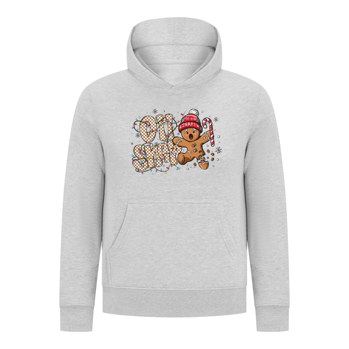Everyday Kids Christmas Collection Oh Snap Boys Pullover Hoodie – Funny Gingerbread Holiday Sweatshirt