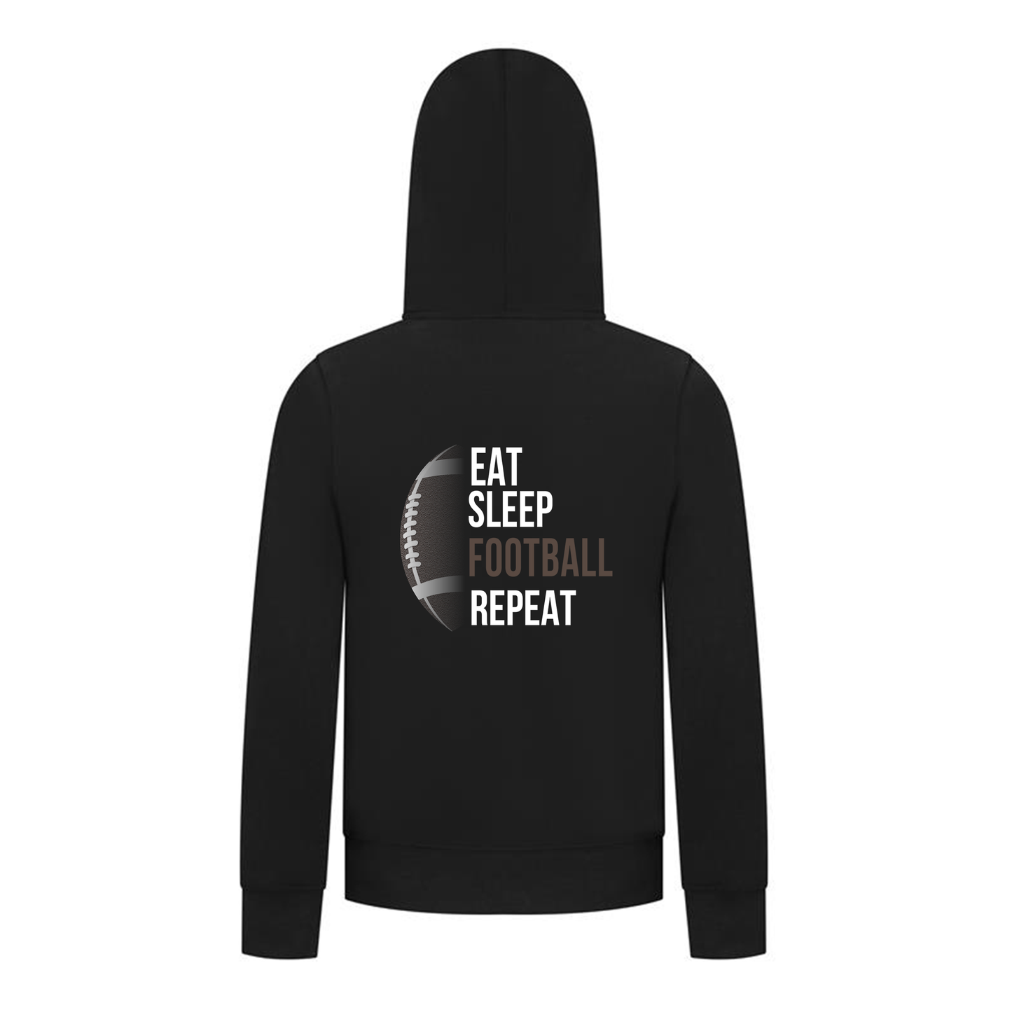 Everyday Kids Football Collection Boys Zip Up – Eat Sleep Football Repeat Graphic Sweatshirt