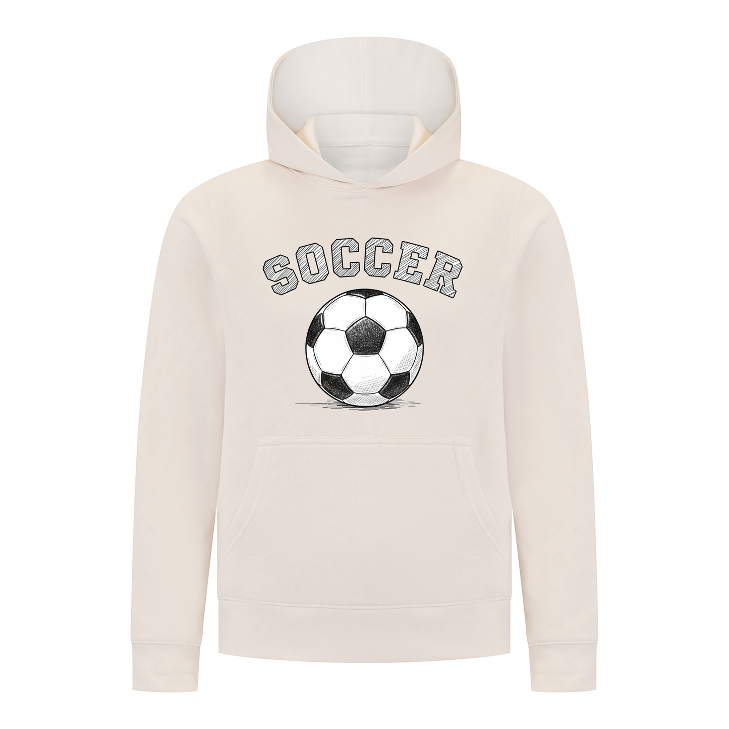 Everyday Kids Sports Collection Soccer Pullover Hoodie – Vintage Sketch Graphic Sweatshirt