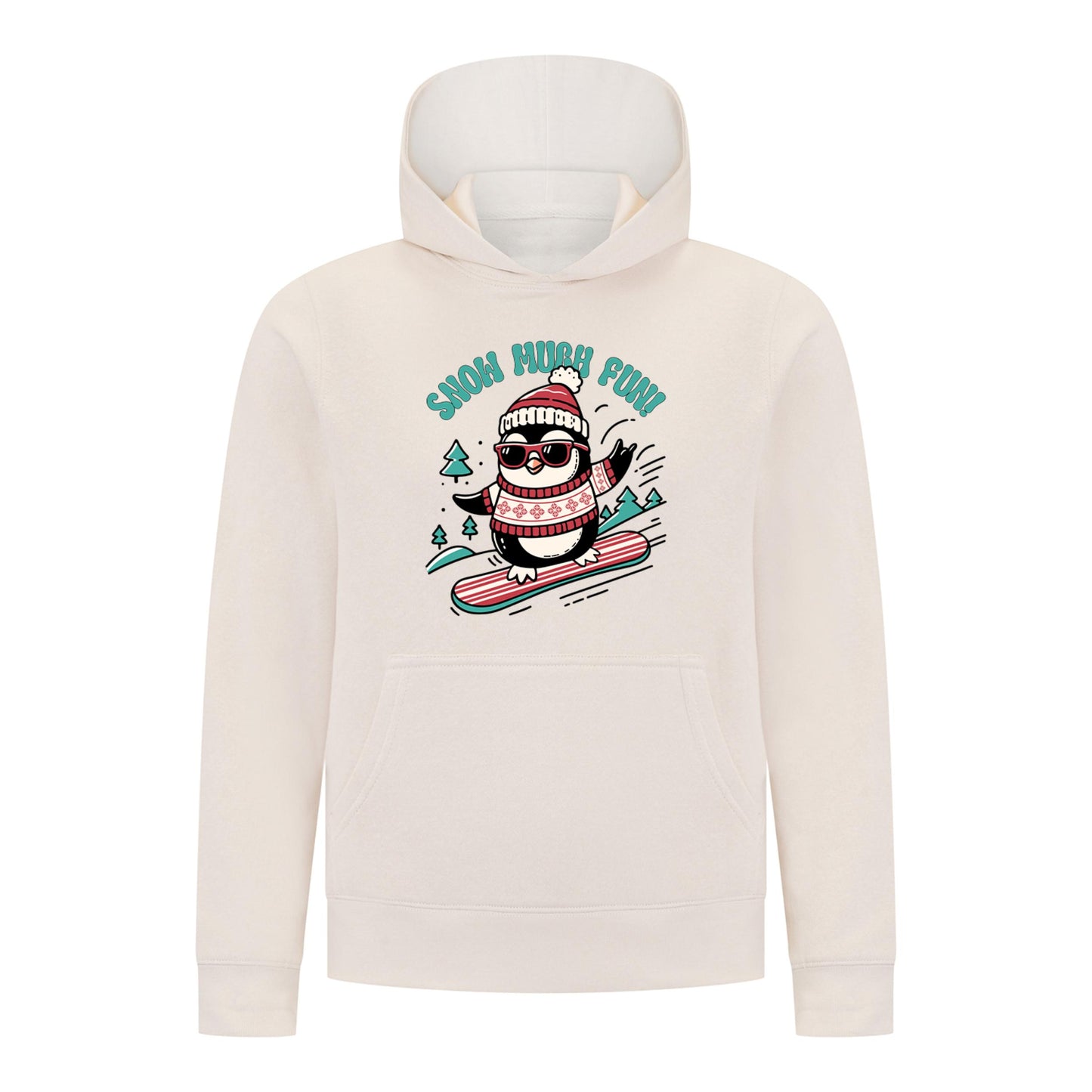 Everyday Kids Christmas Collection Snow Much Fun Boys Pullover Hoodie – Holiday Penguin Sweatshirt