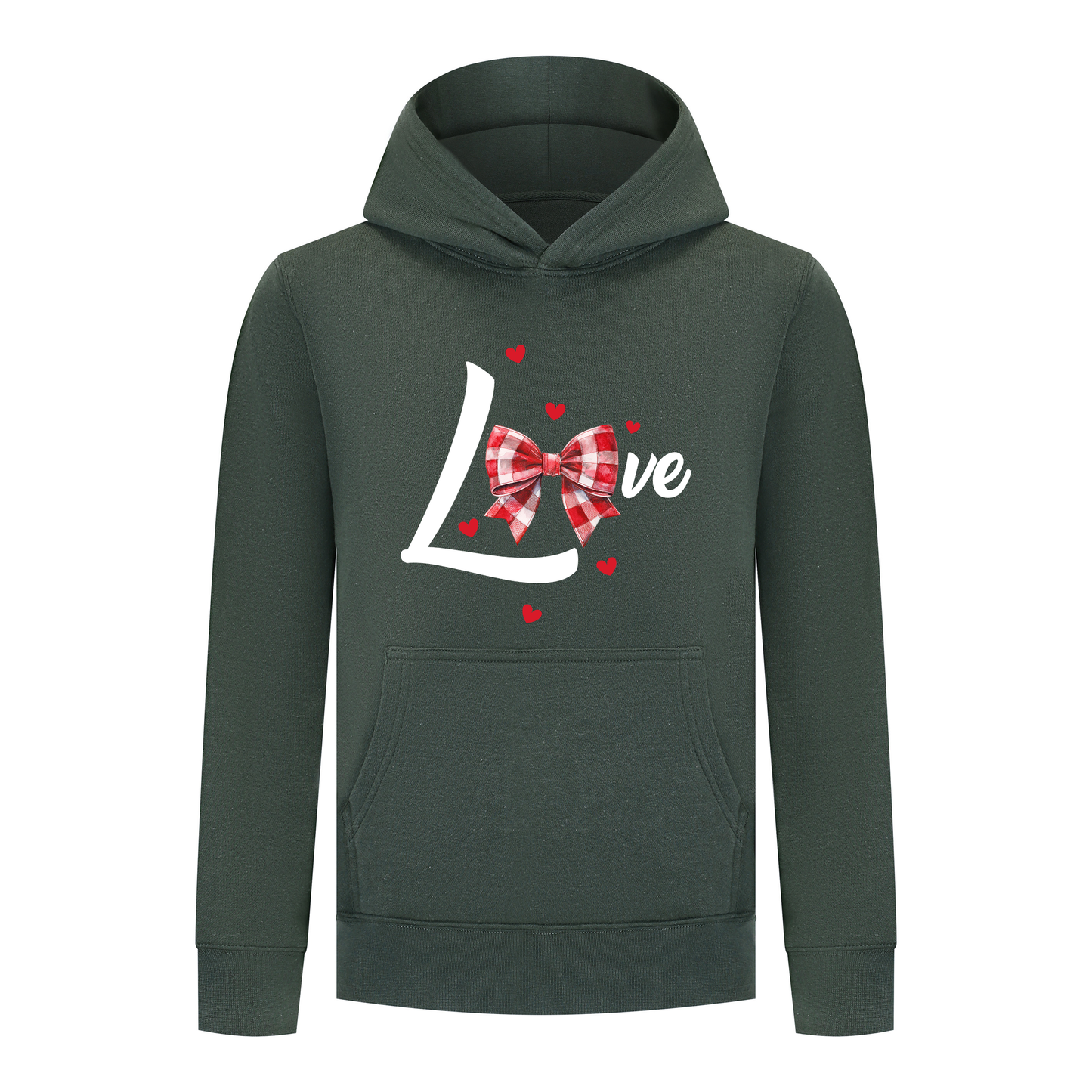 Everyday Kids LOVE Bow & Hearts Girls Pullover – Gingham Bow Heart Graphic Sweatshirt