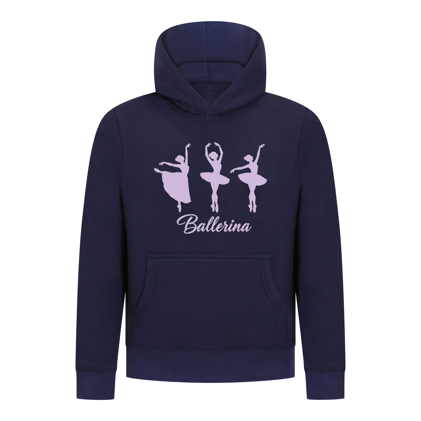 Everyday Kids Ballerina Girls Pullover Hoodie – Purple Dancer Silhouette Ballet Sweatshirt