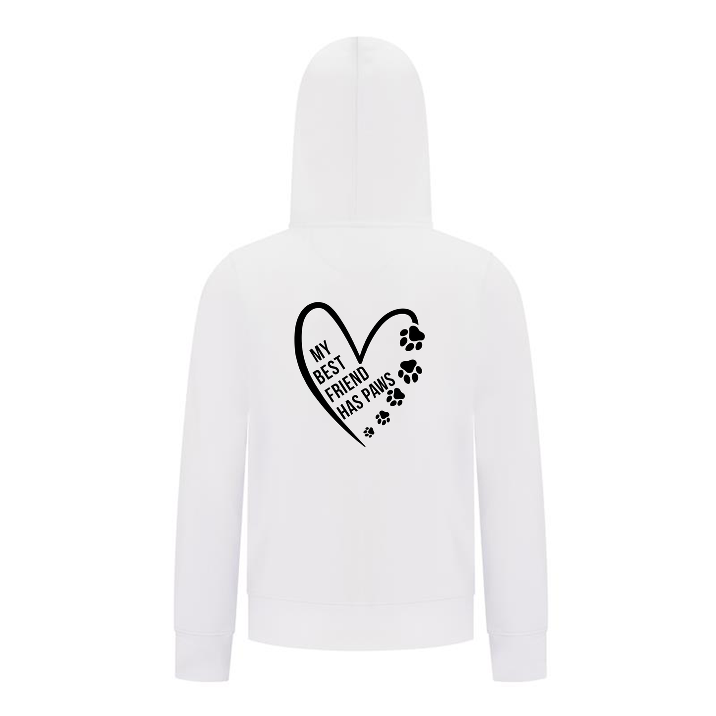 Everyday Kids Girls Collection My Best Friend Has Paws Zip Up Hoodie – Cozy Pet Lover Graphic Long Sleeve Sweatshirt