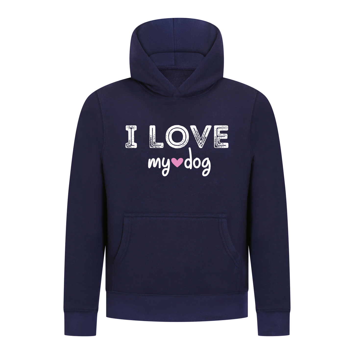 Everyday Kids Girls Collection I Love My Dog Pullover Hoodie – Cozy Pet Lover Graphic Long Sleeve Sweatshirt