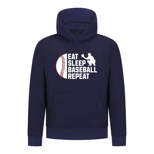 Everyday Kids Baseball Collection Boys Pullover Hoodie – Classic Batter Silhouette Sports Sweatshirt