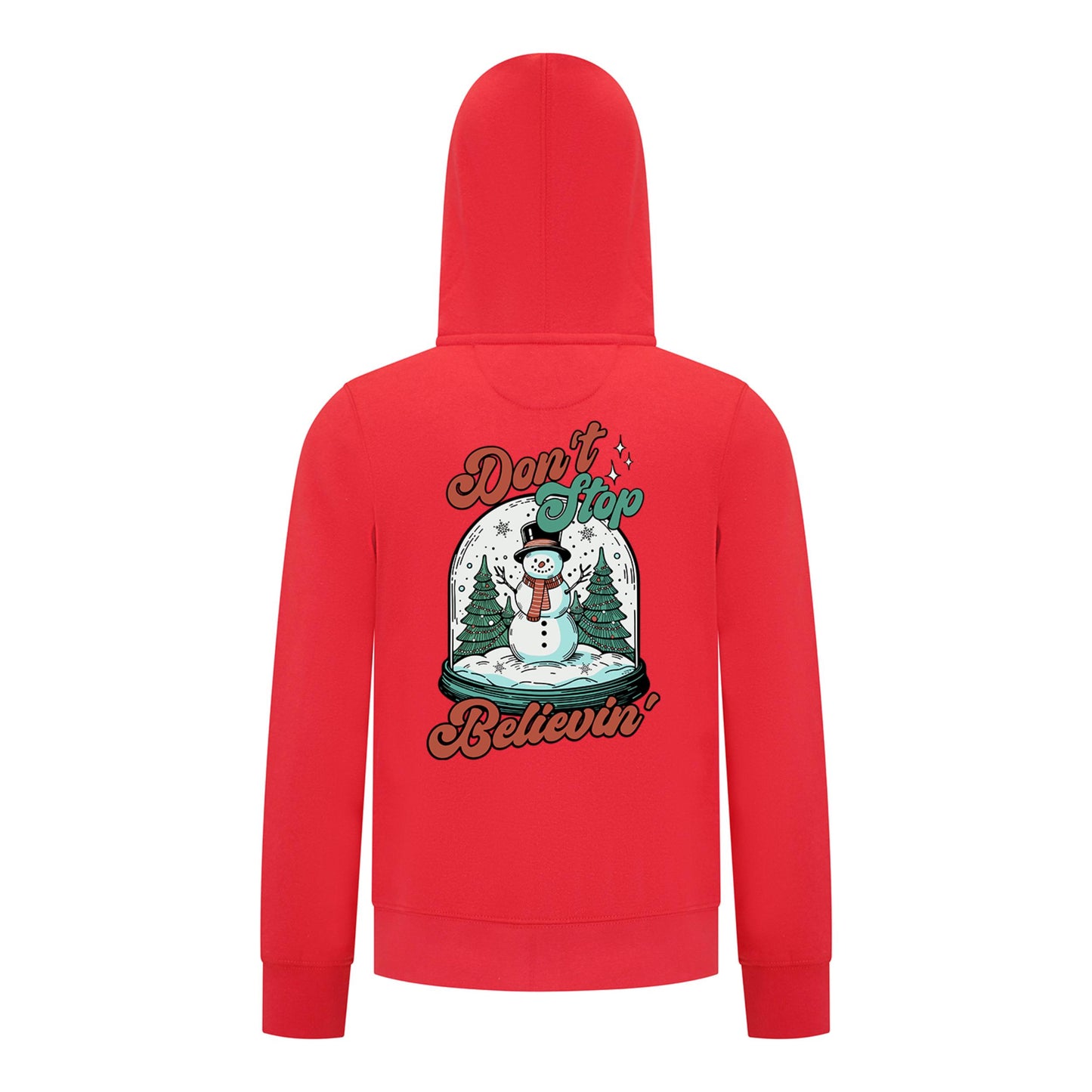Everyday Kids Christmas Collection Don’t Stop Believin’ Zip Up Hoodie – Holiday Snowman Sweatshirt