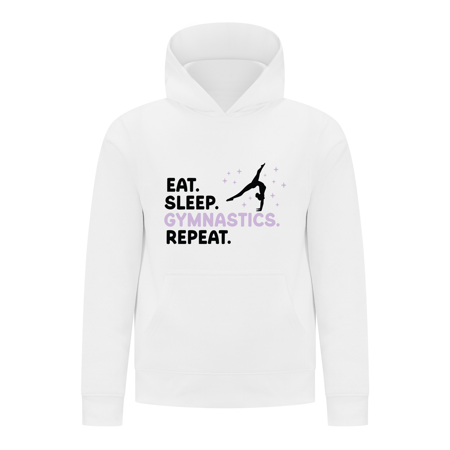 Everyday Kids Gymnastics Collection Girls Pullover Hoodie – Eat Sleep Gymnastics Graphic Sweatshirt