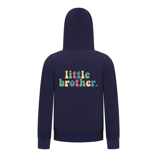 Everyday Kids Little Brother Boys Zip Up Hoodie – Cute Retro Sibling Sweatshirt