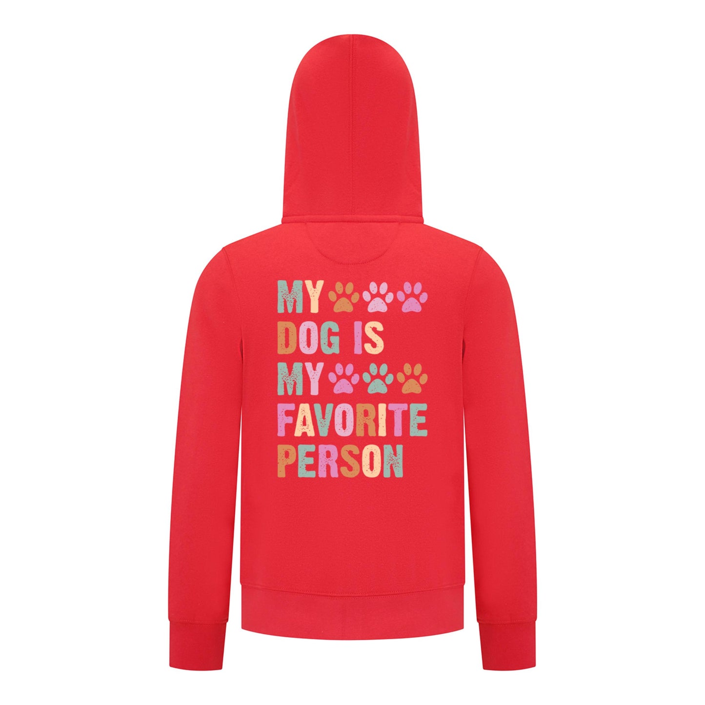 Everyday Kids My Dog Is My Favorite Person Girls Zip Up Hoodie – Cute Pet Lover Sweatshirt