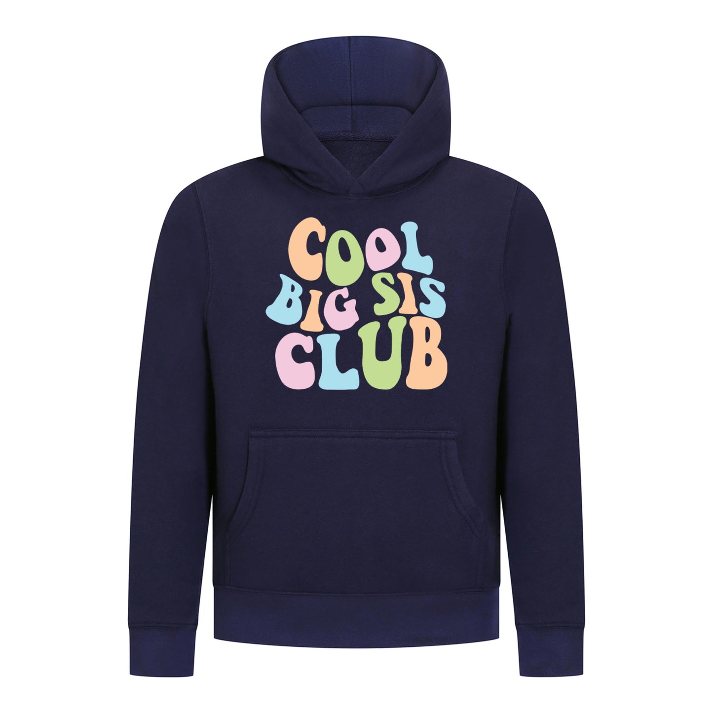 Everyday Kids Cool Big Sis Club Girls Pullover Hoodie – Colorful Sibling Sweatshirt