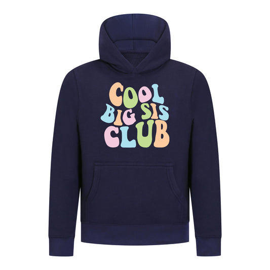 Everyday Kids Cool Big Sis Club Girls Pullover Hoodie – Colorful Sibling Sweatshirt