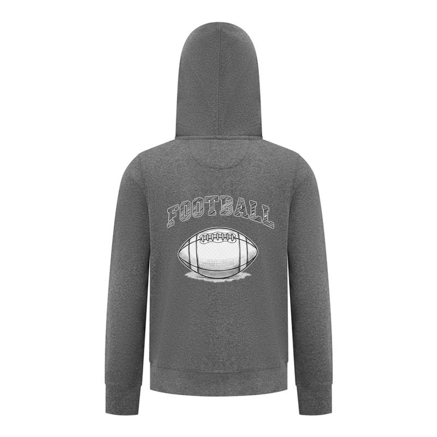 Everyday Kids Sports Collection Football Boys Zip Up Hoodie – Vintage Sketch Graphic Sweatshirt