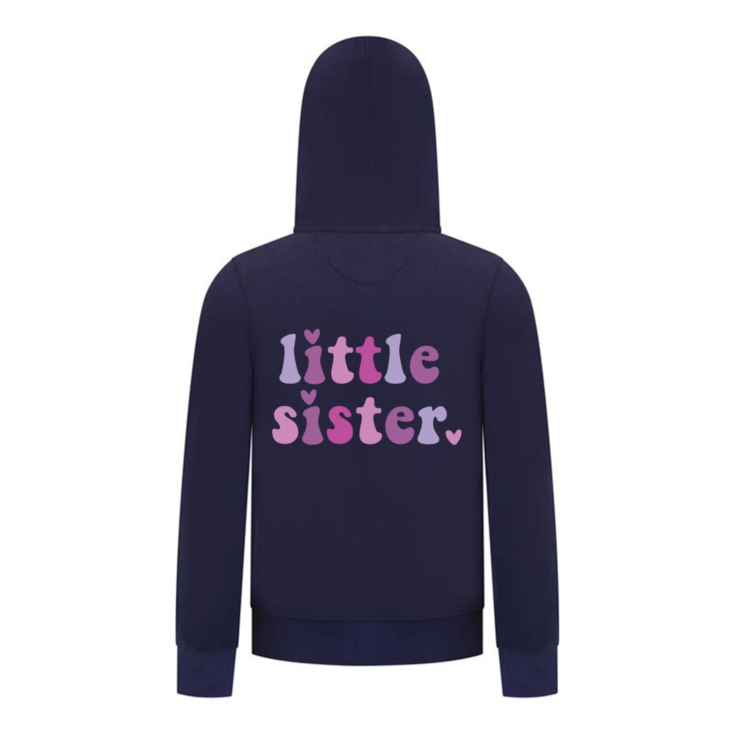 Everyday Kids Little Sister Girls Zip Up Hoodie – Cute Pastel Sibling Sweatshirt