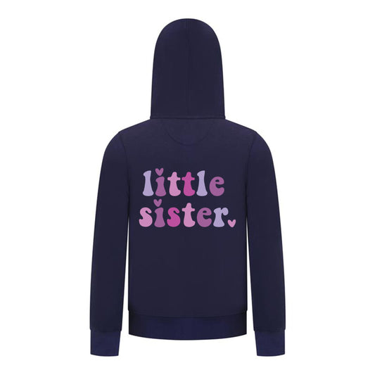 Everyday Kids Little Sister Girls Zip Up Hoodie – Cute Pastel Sibling Sweatshirt