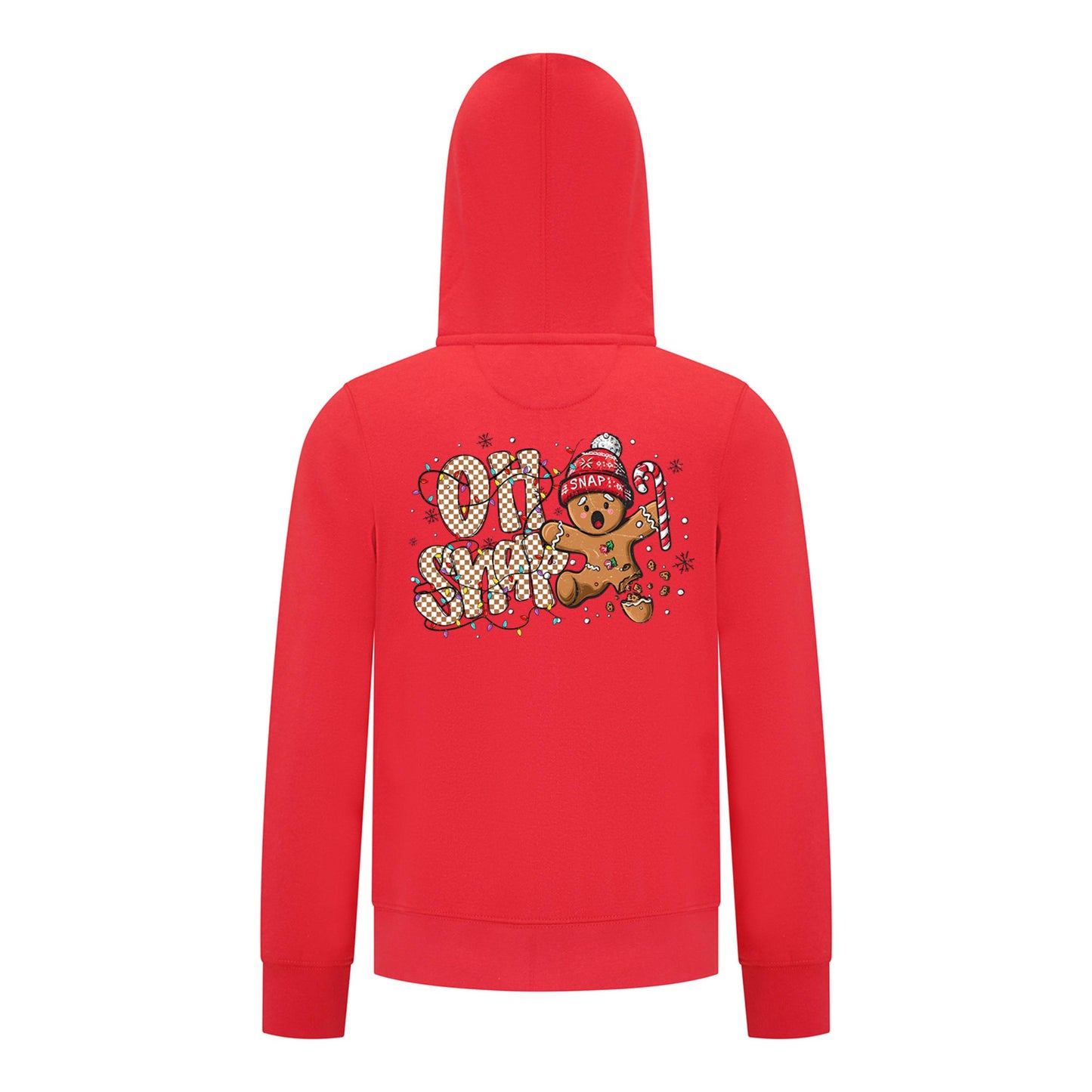 Everyday Kids Christmas Collection Oh Snap Boys Zip Up Hoodie – Funny Gingerbread Holiday Sweatshirt