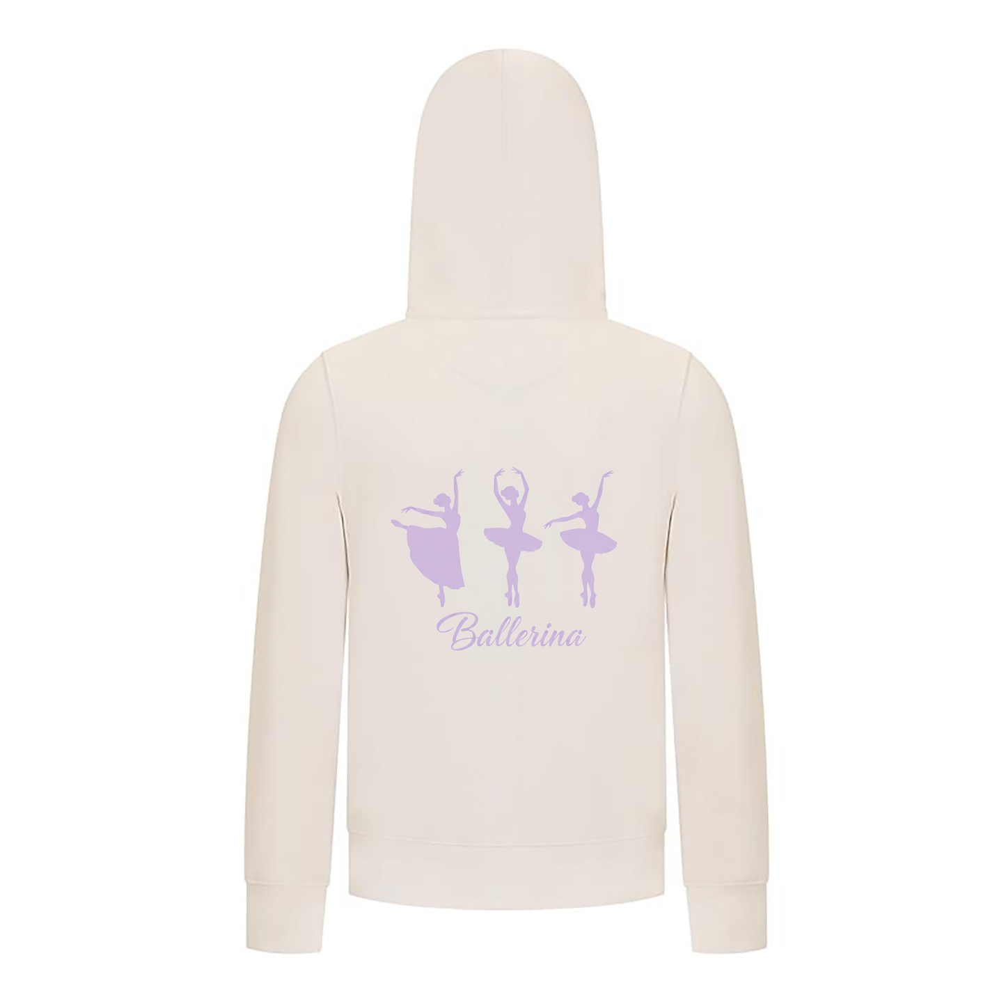 Everyday Kids Ballerina Girls Zip Up Hoodie – Purple Dancer Silhouette Ballet Sweatshirt