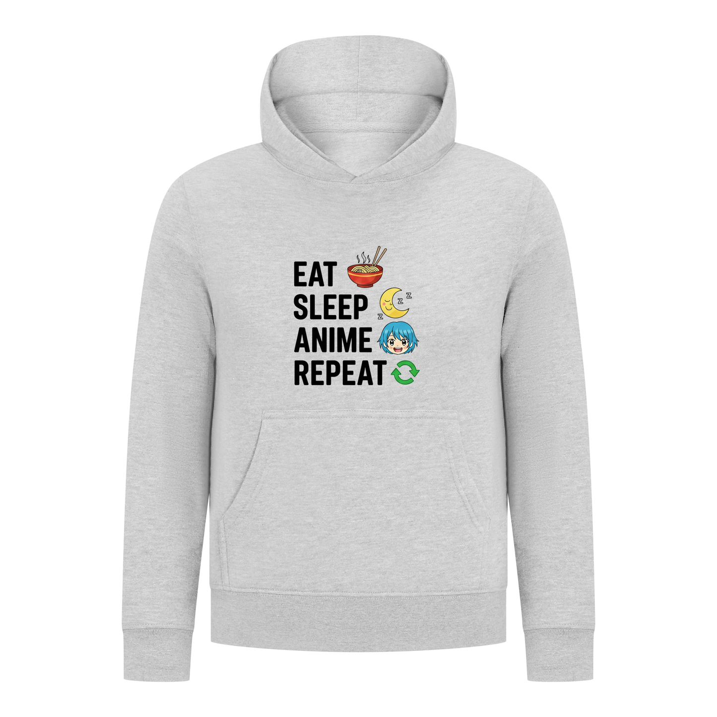 Everyday Kids Anime Collection Boys Pullover Hoodie – Soft, Cozy Sweatshirt with Cute Ramen & Moon Design