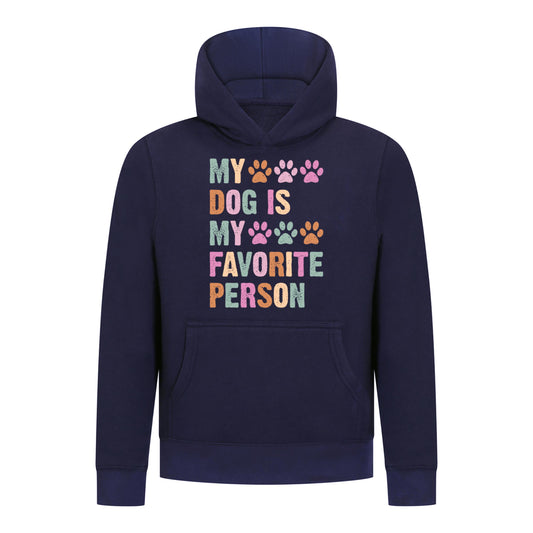 Everyday Kids My Dog Is My Favorite Person Girls Pullover Hoodie – Cute Pet Lover Sweatshirt