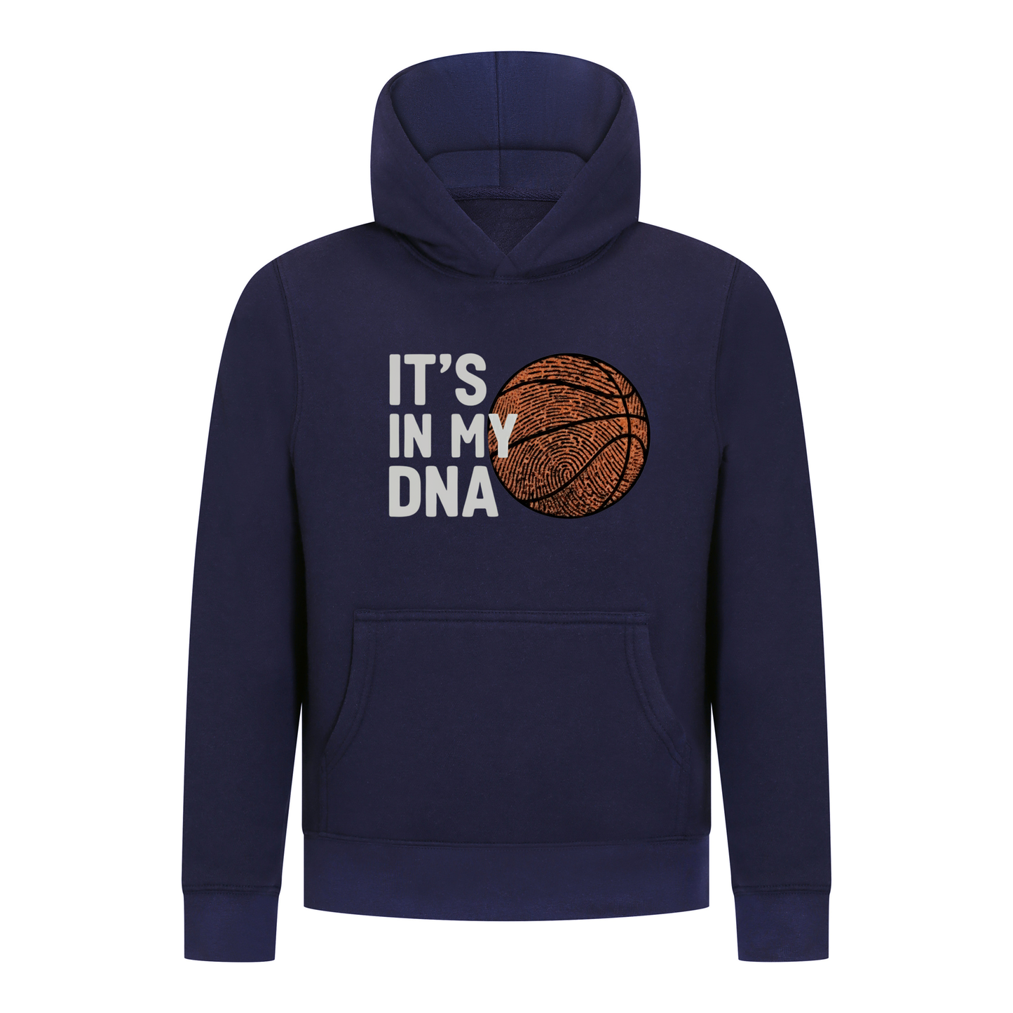 Everyday Kids Basketball Collection Pullover Hoodie – “It’s in My DNA” Fingerprint Basketball Graphic Sweatshirt