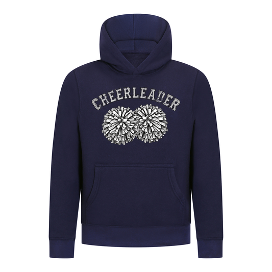 Everyday Kids Cheerleader Girls Pullover Hoodie – Pom Pom Sketch Graphic Sweatshirt