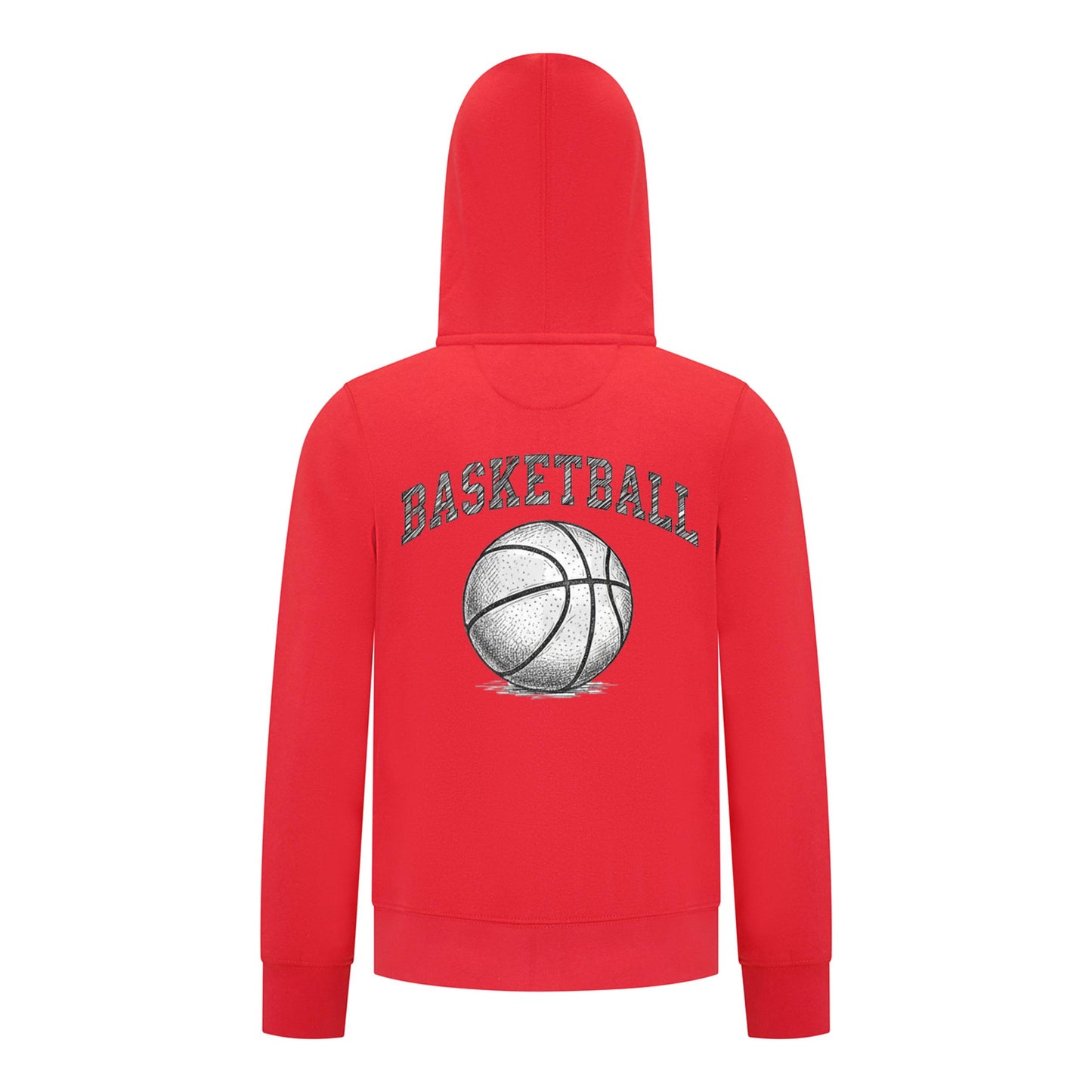 Everyday Kids Basketball Zip Up Hoodie – Classic Sketch Basketball Graphic Sweatshirt
