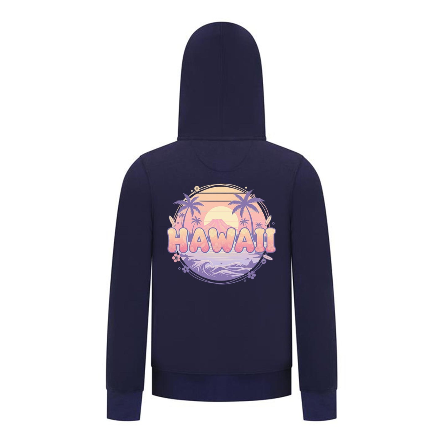 Everyday Kids Hawaii Sunset Zip Up Hoodie – Tropical Beach Palm Tree Sweatshirt