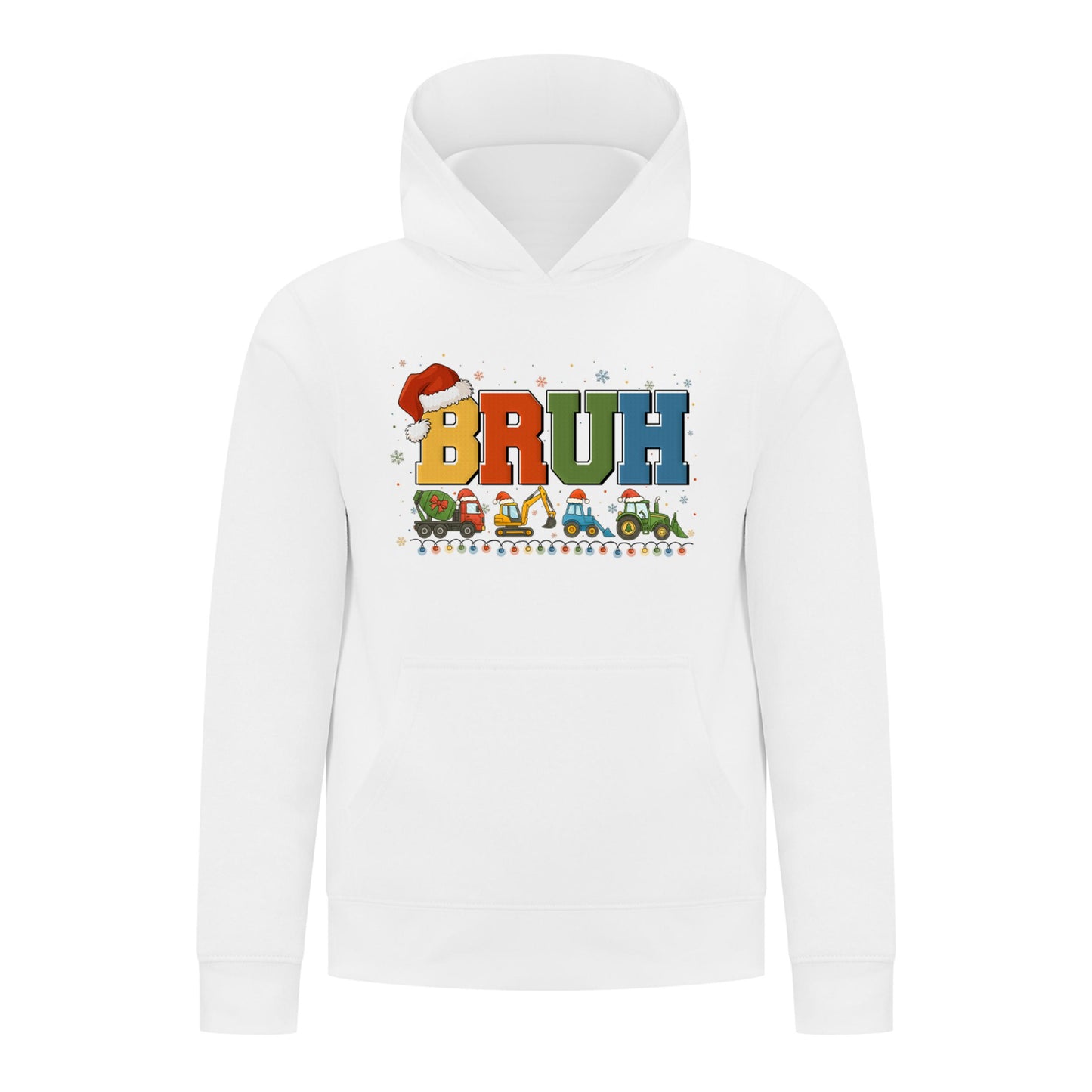 Everyday Kids Christmas Collection BRUH Construction Truck Boys Pullover Hoodie – Holiday Sweatshirt
