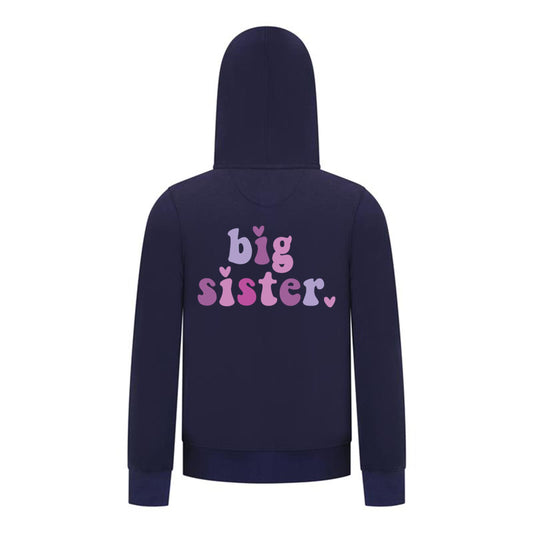 Everyday Kids Big Sister Girls Zip Up Hoodie – Cute Colorful Sibling Sweatshirt