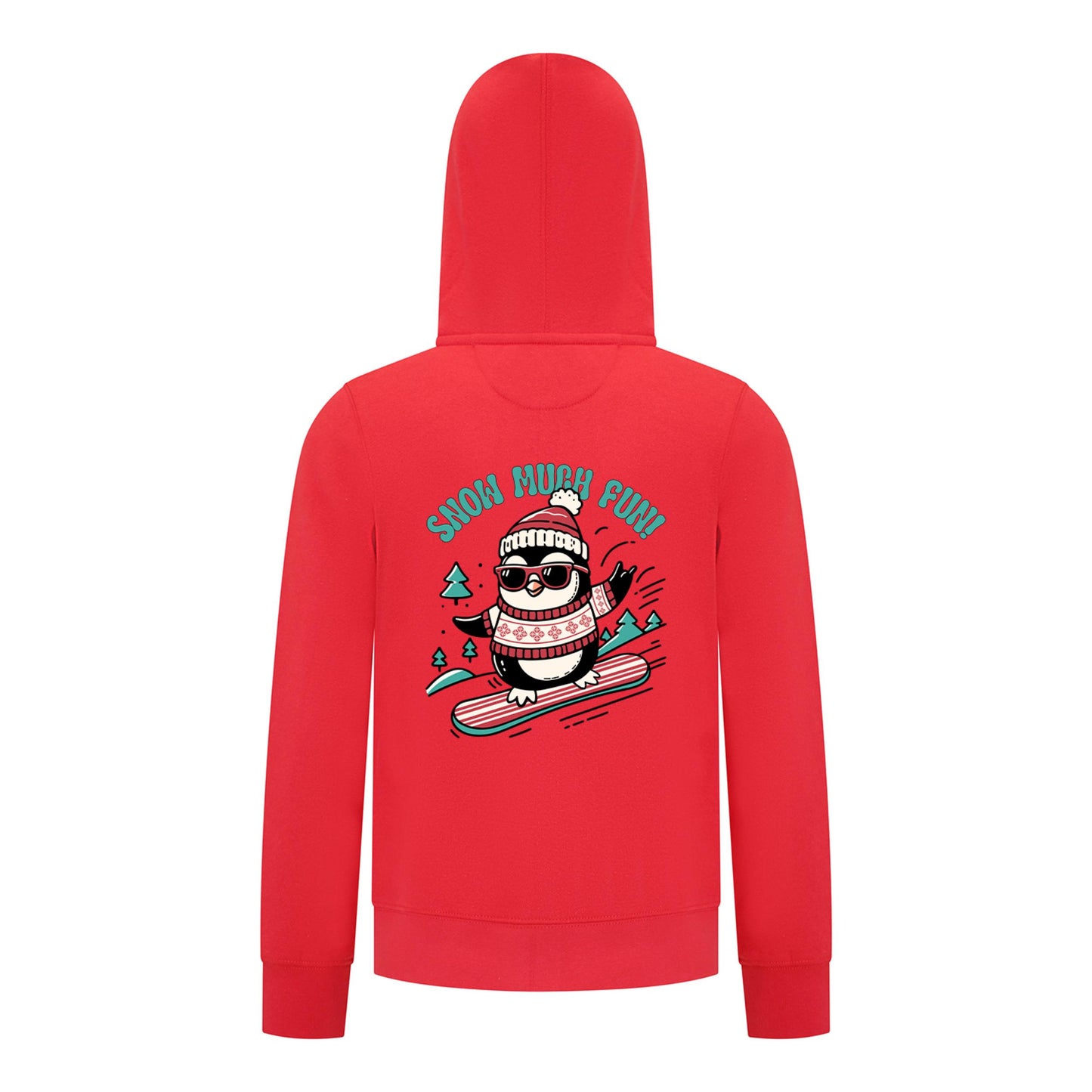 Everyday Kids Christmas Collection Snow Much Fun Boys Zip Up Hoodie – Holiday Penguin Sweatshirt