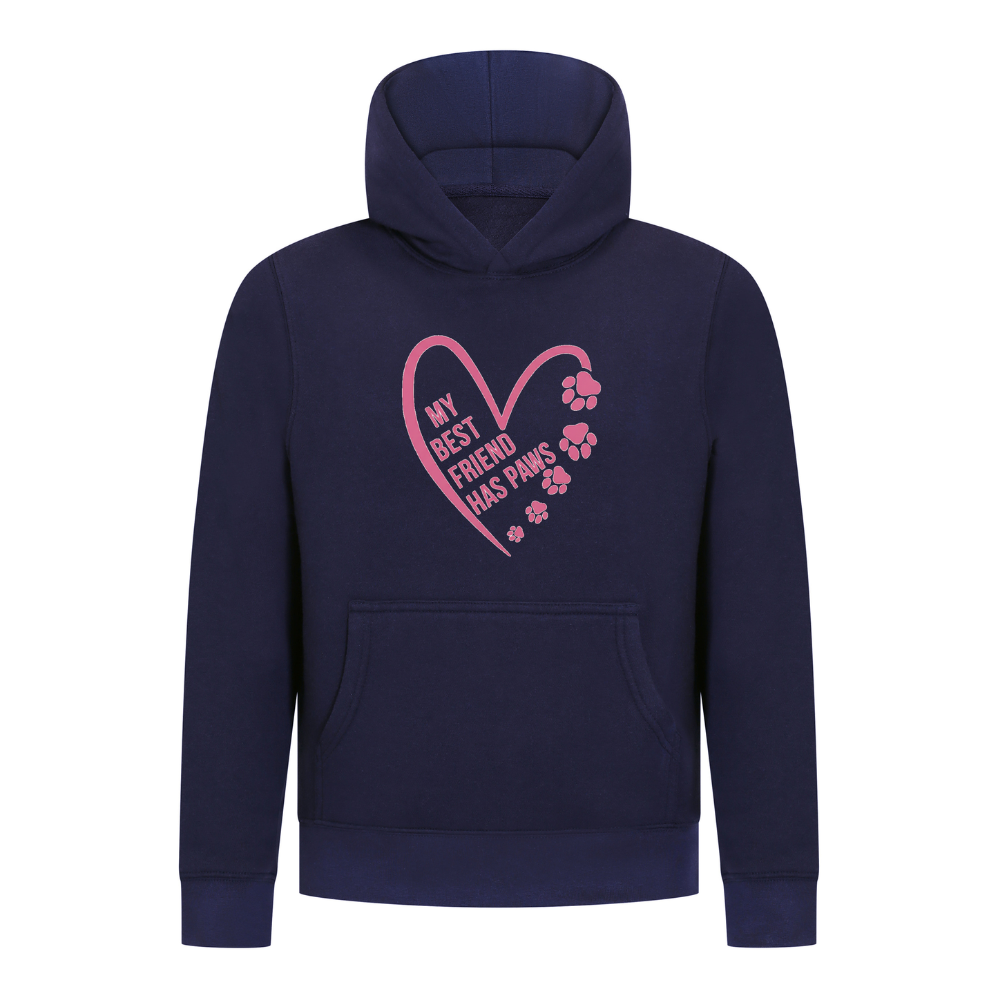 Everyday Kids Girls Collection My Best Friend Has Paws Pullover Hoodie – Cozy Pet Lover Graphic Long Sleeve Sweatshirt