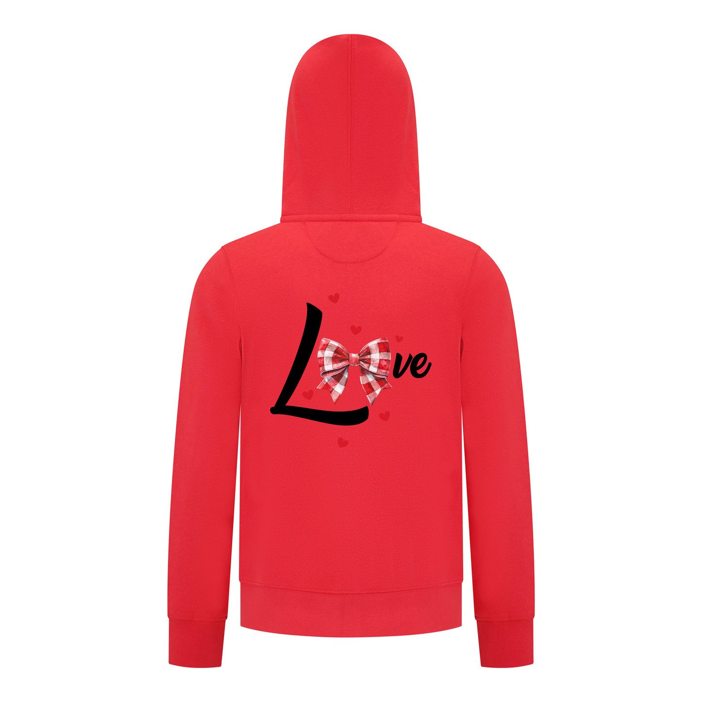 Everyday Kids LOVE Bow & Hearts Girls Zip Up – Gingham Bow Heart Graphic Sweatshirt