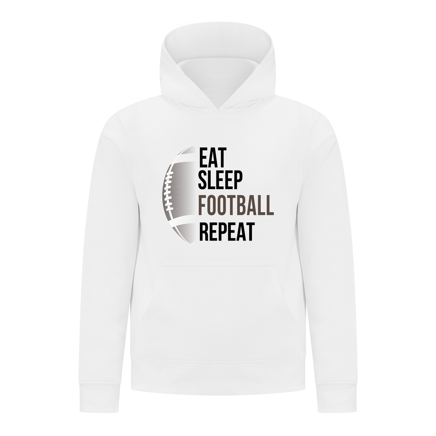 Everyday Kids Football Collection Boys Pullover – Eat Sleep Football Repeat Graphic Sweatshirt