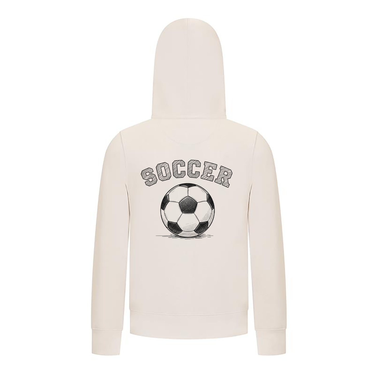 Everyday Kids Sports Collection Soccer Zip Up Hoodie – Vintage Sketch Graphic Sweatshirt