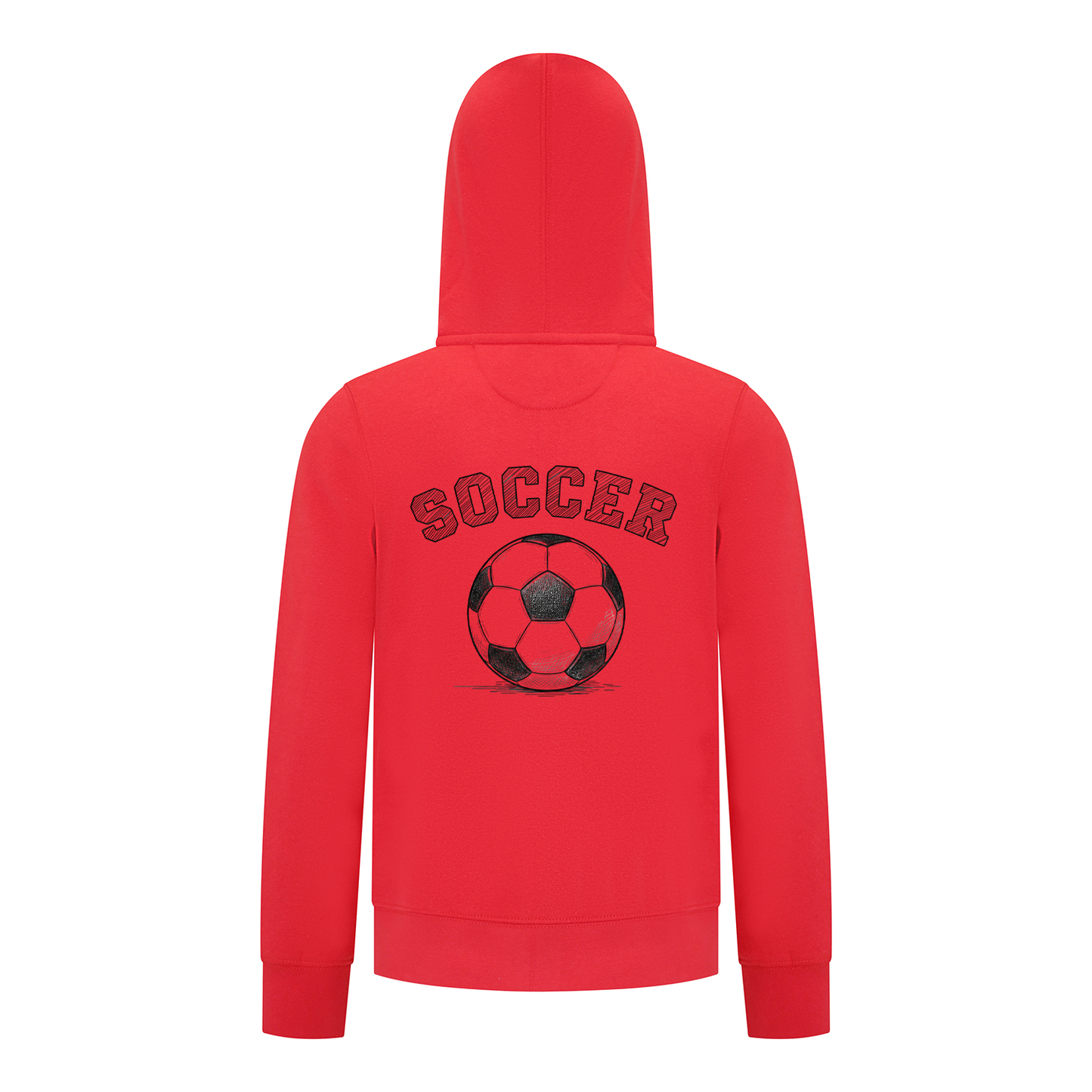 Everyday Kids Sports Collection Soccer Zip Up Hoodie – Vintage Sketch Graphic Sweatshirt