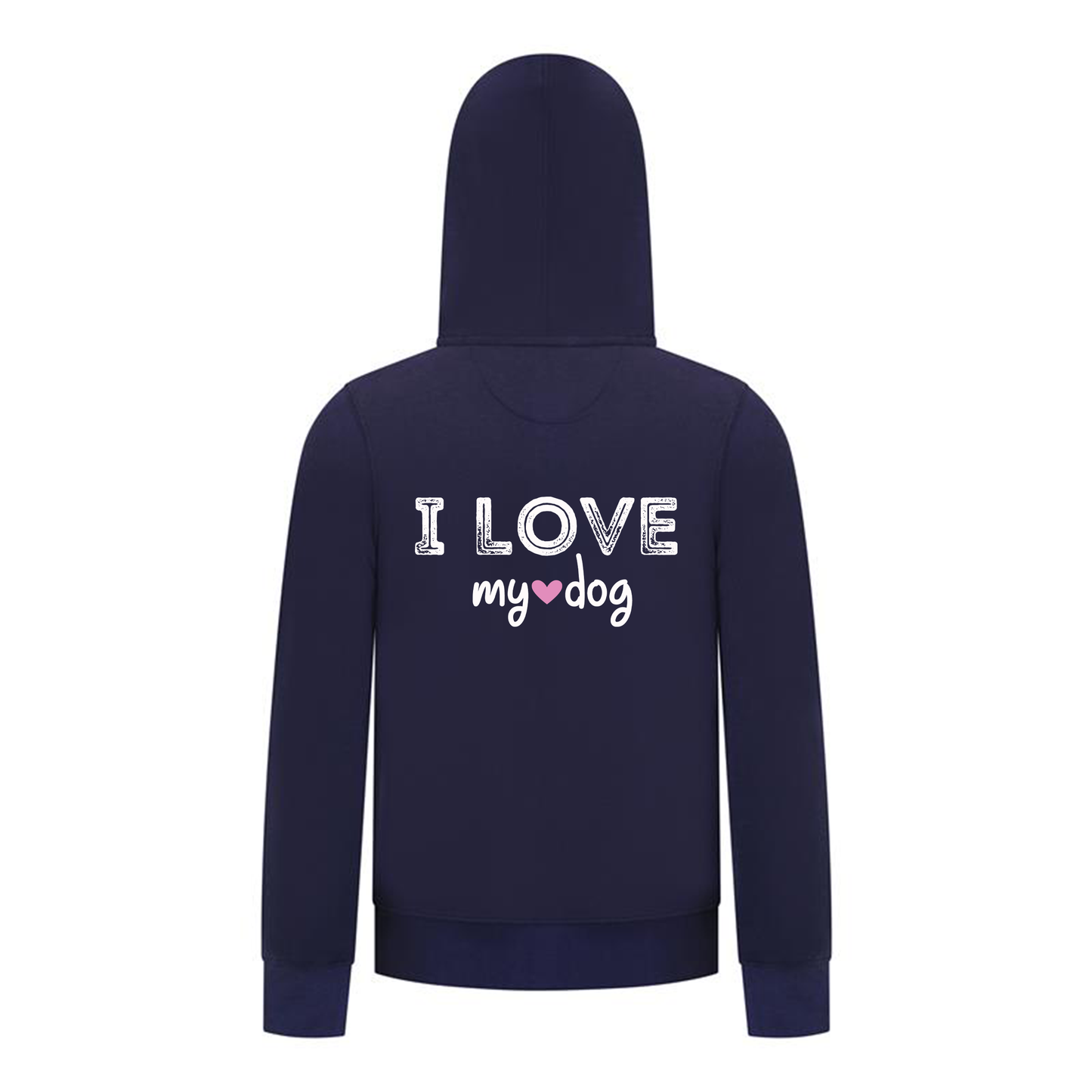 Everyday Kids Girls Collection I Love My Dog Zip Up Hoodie – Cozy Pet Lover Graphic Long Sleeve Sweatshirt