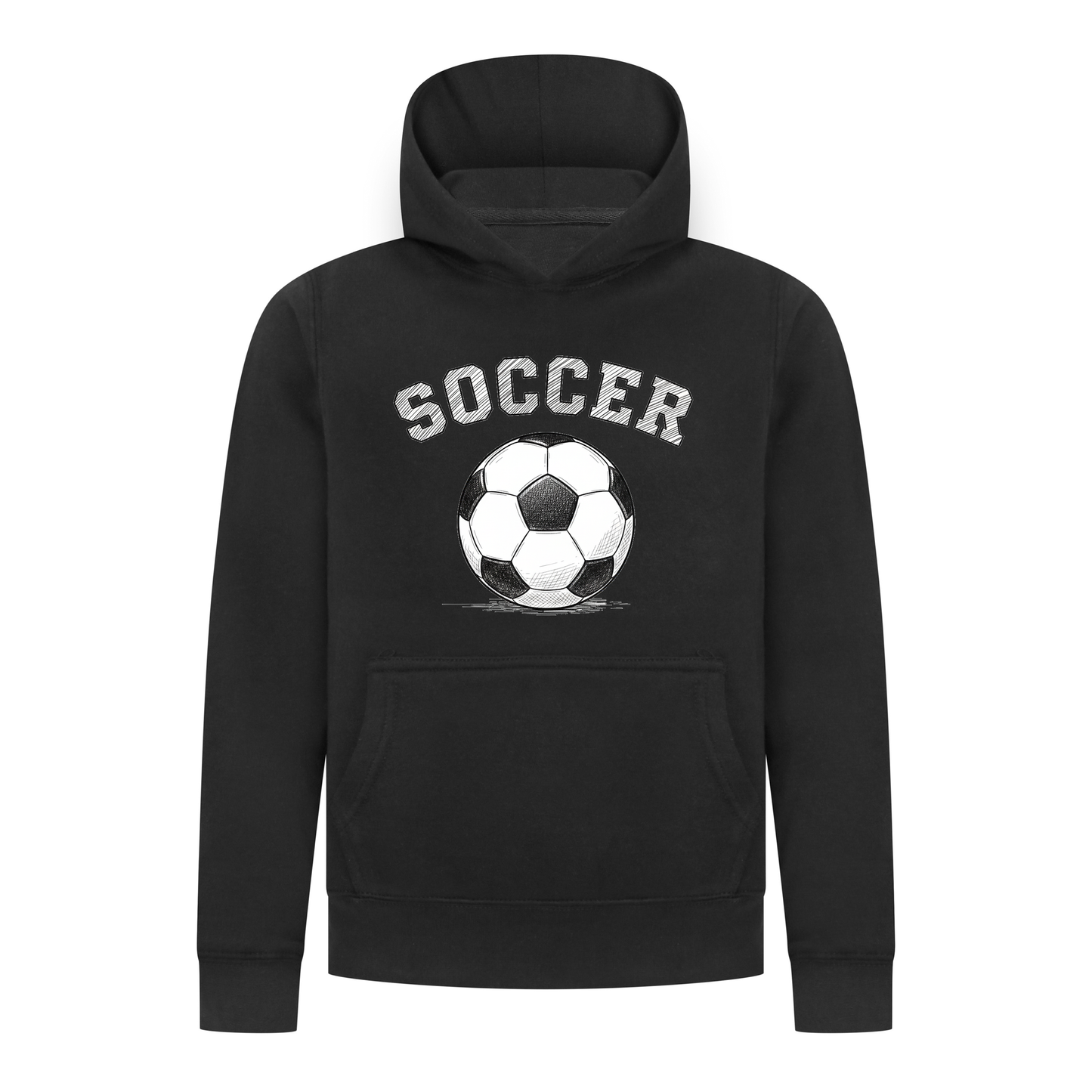 Everyday Kids Sports Collection Soccer Pullover Hoodie – Vintage Sketch Graphic Sweatshirt